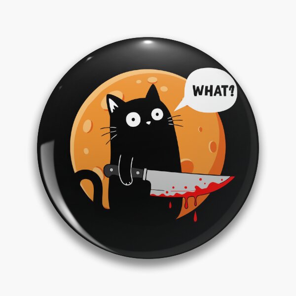 Item preview, Black Cat Halloween Night Cat With Knife What  designed and sold by alenaz.