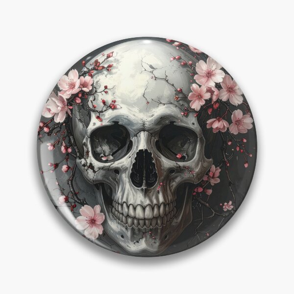 Item preview, Decorative skull with blossoms designed and sold by CreativeLarysa.