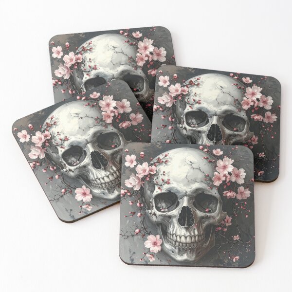 Item preview, Decorative skull with blossoms designed and sold by CreativeLarysa.