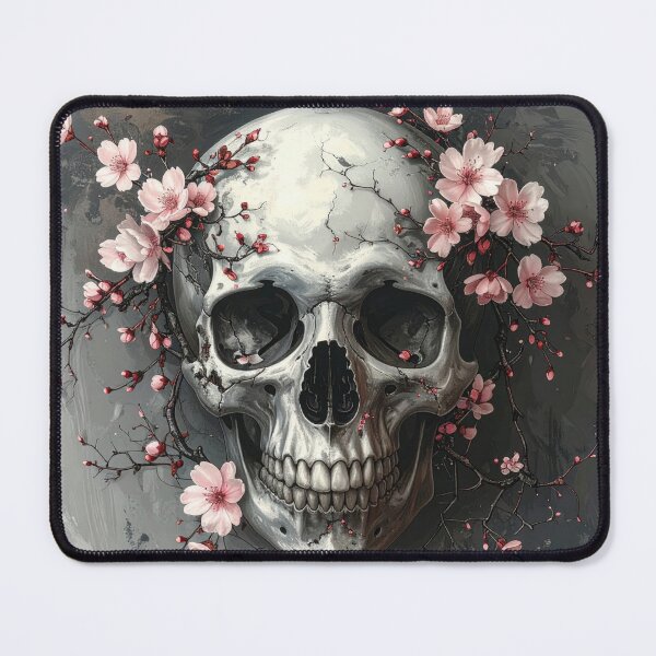 Item preview, Decorative skull with blossoms designed and sold by CreativeLarysa.