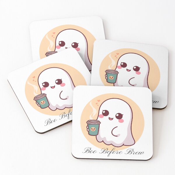 Item preview, Boo Before Brew – Cute Kawaii Ghost Coffee Halloween Design designed and sold by Activity01.