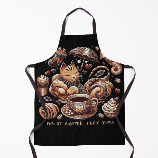 Item preview, fur-st coffee, then naps, vintage graphics, a gift for a cat and coffee lover, designed and sold by miro-bob-design.