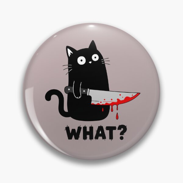 Item preview, Murderous Cat With Knife Black Cat What? designed and sold by alenaz.