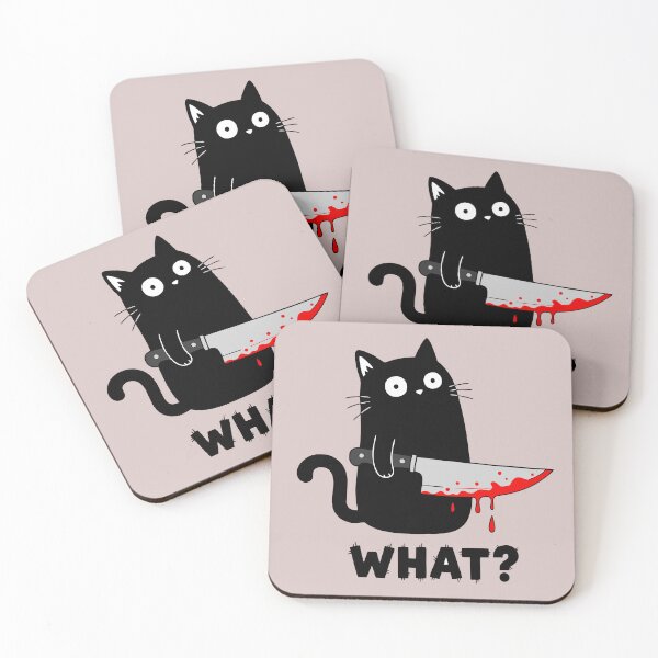 Item preview, Murderous Cat With Knife Black Cat What? designed and sold by alenaz.