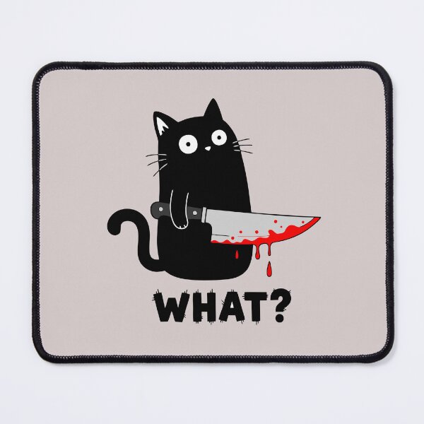 Item preview, Murderous Cat With Knife Black Cat What? designed and sold by alenaz.