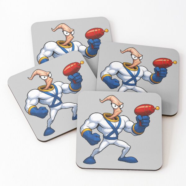Item preview, Earthworm Jim – Retro Amiga, Sega Mega Drive, DOS PC Platform Game Character Art designed and sold by Second Time Around.