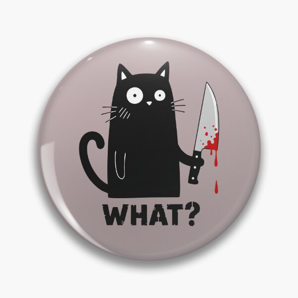 Item preview, Halloween Murderous Black Cat With Knife What? Cat Funny designed and sold by alenaz.