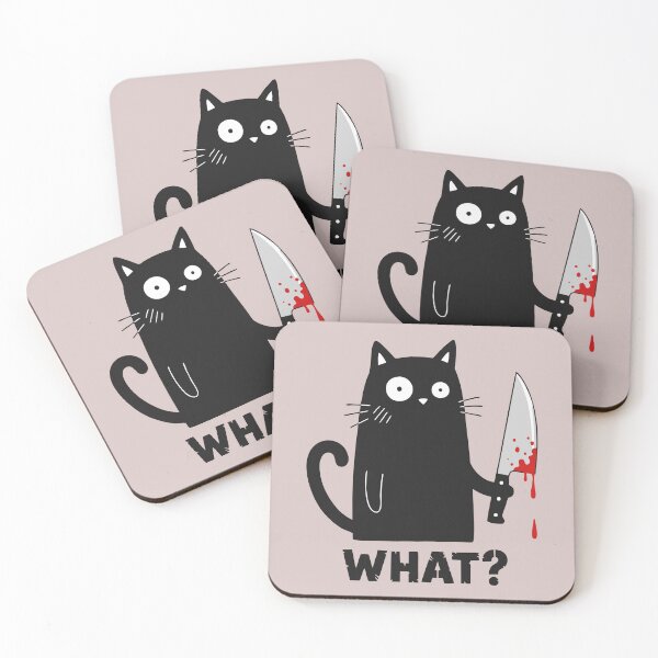 Item preview, Halloween Murderous Black Cat With Knife What? Cat Funny designed and sold by alenaz.