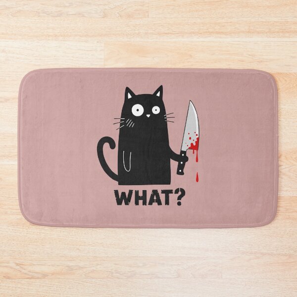 Item preview, Halloween Murderous Black Cat With Knife What? Cat Funny designed and sold by alenaz.