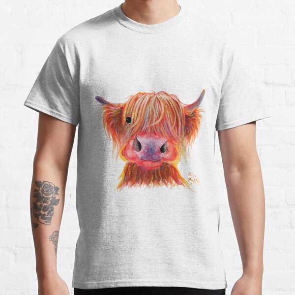 Scottish Highland Hairy Cow ' CHILLI CHOPS ' by Shirley MacArthur Classic T-Shirt