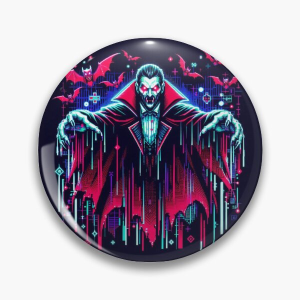 Item preview, Dracula Glitch Lord – Neon Cyberpunk Vampire designed and sold by DreamArt Creations.