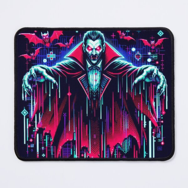 Item preview, Dracula Glitch Lord – Neon Cyberpunk Vampire designed and sold by DreamArt Creations.