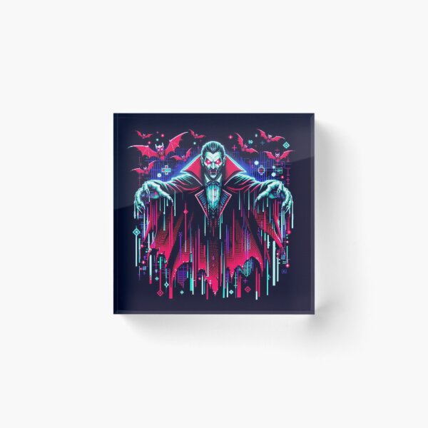 Item preview, Dracula Glitch Lord – Neon Cyberpunk Vampire designed and sold by DreamArt Creations.