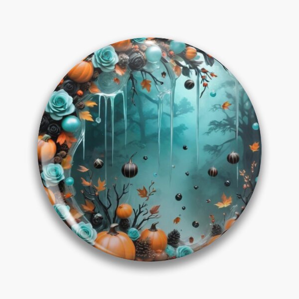 Item preview, Clear Wall Of Light Blue Roses And Pumpkins Embedded Inside  designed and sold by Melantari Vizuns.