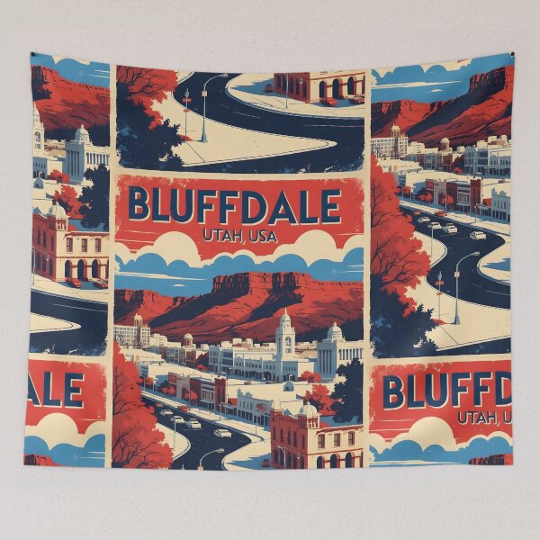 Item preview, Bluffdale Utah 1950s USA Vintage Travel Tourism designed and sold by TravelersGems.