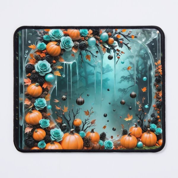 Item preview, Clear Wall Of Light Blue Roses And Pumpkins Embedded Inside designed and sold by Melantari Vizuns.