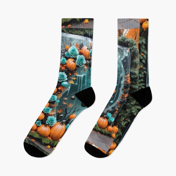 Item preview, Clear Wall Of Light Blue Roses And Pumpkins Embedded Inside  designed and sold by Melantari Vizuns.