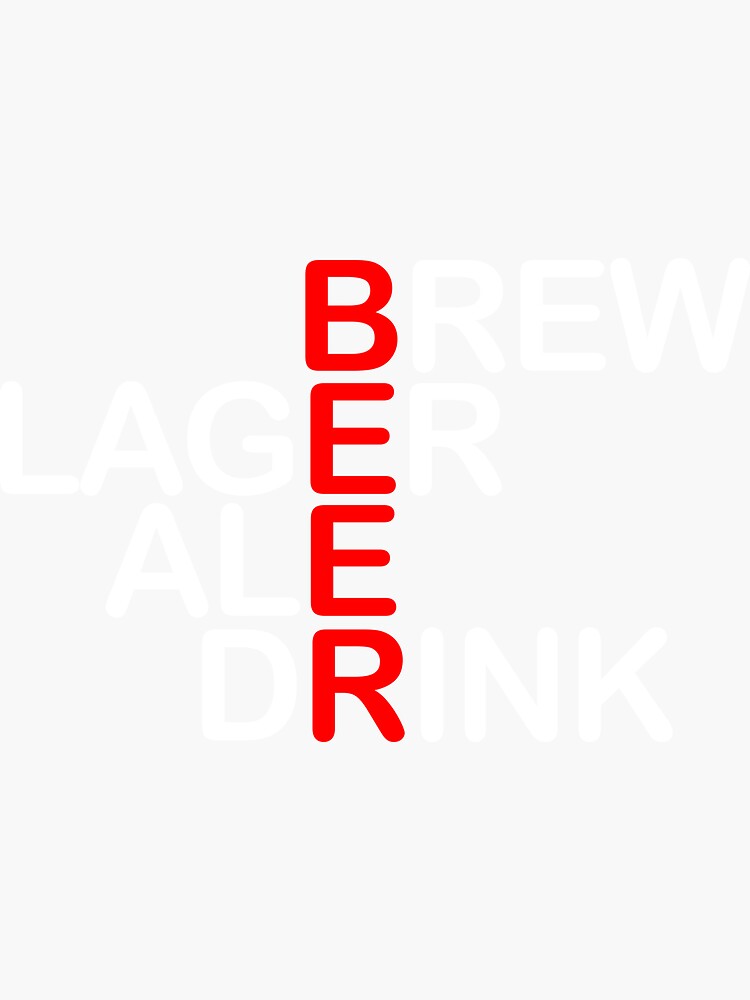"Crossword puzzle BEER beer" Sticker for Sale by ChrisFeil Redbubble