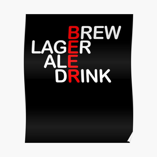 "Crossword puzzle BEER beer" Poster by ChrisFeil Redbubble