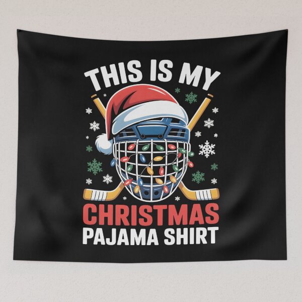 Artikelvorschau, Mein Weihnachts-Hockey-Pyjama-Shirt mit Helm und Weihnachtsmann für Herren und Jungen entworfen und verkauft von clothesy7.