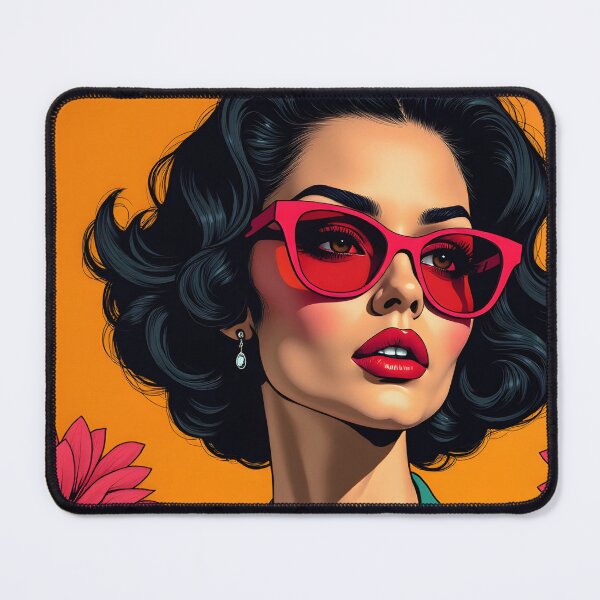 Item preview, Retro Glamour Portrait: Hot Pink & Teal designed and sold by Working-Woman.