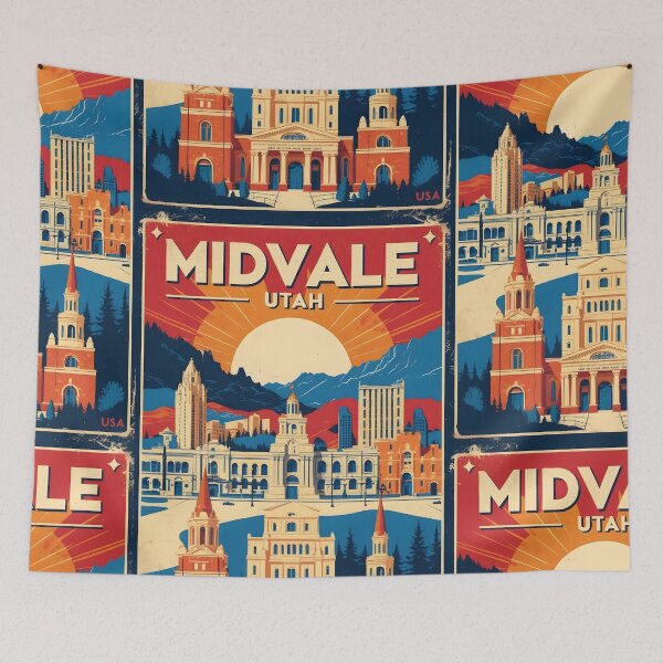 Item preview, Midvale Utah 1950s USA Vintage Travel Tourism designed and sold by TravelersGems.