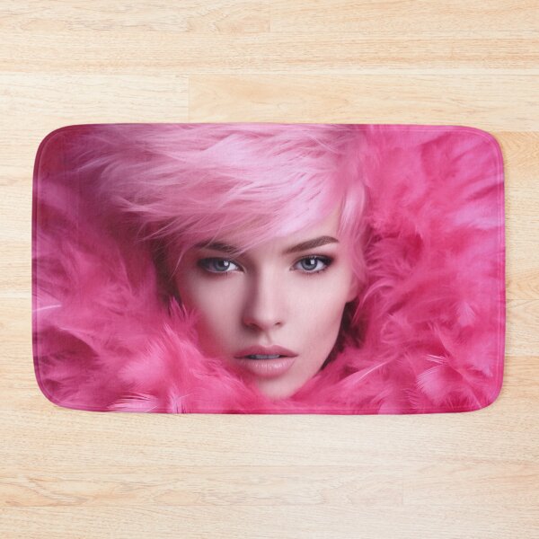Item preview, Close up fashion studio photo of an elegant woman in pink feathers designed and sold by anytka.