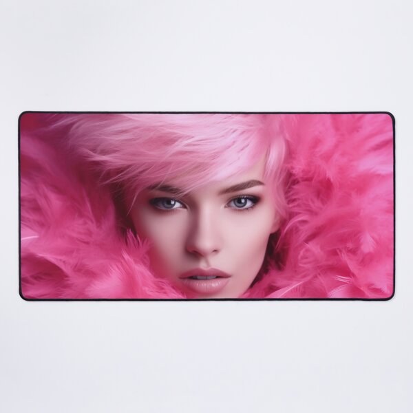 Item preview, Close up fashion studio photo of an elegant woman in pink feathers designed and sold by anytka.