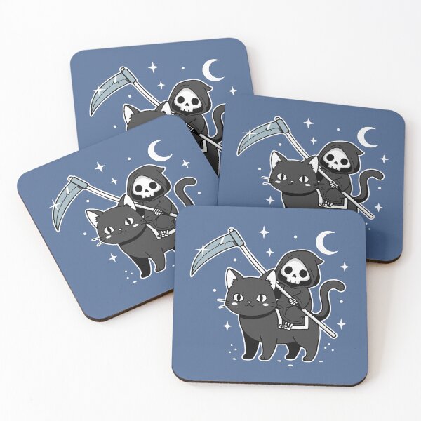 Item preview, Grim Reaper Riding A Cat designed and sold by alenaz.