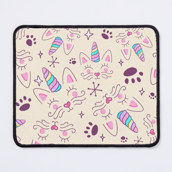 Item preview, Rainbow Unicorn Cats face Pattern designed and sold by Farissa Designs.