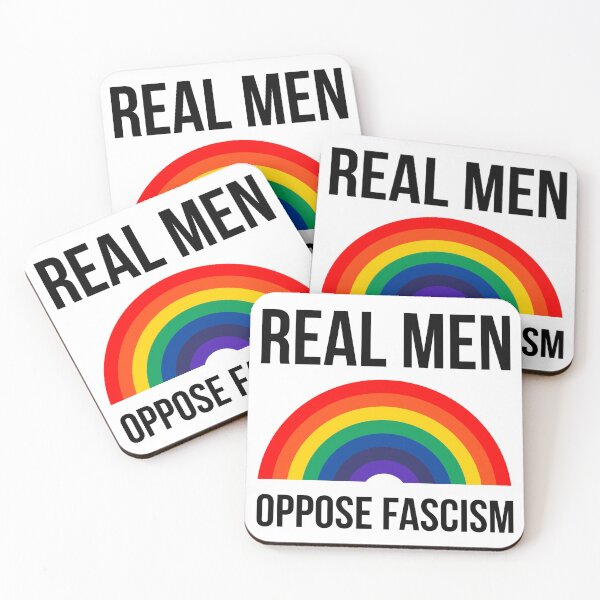 Item preview, Real men oppose fascism  designed and sold by Rachel the Artist .