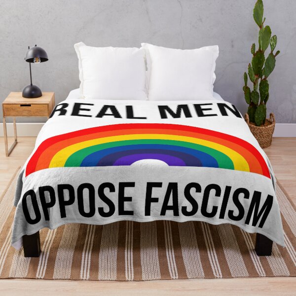Item preview, Real men oppose fascism  designed and sold by Rachel the Artist .