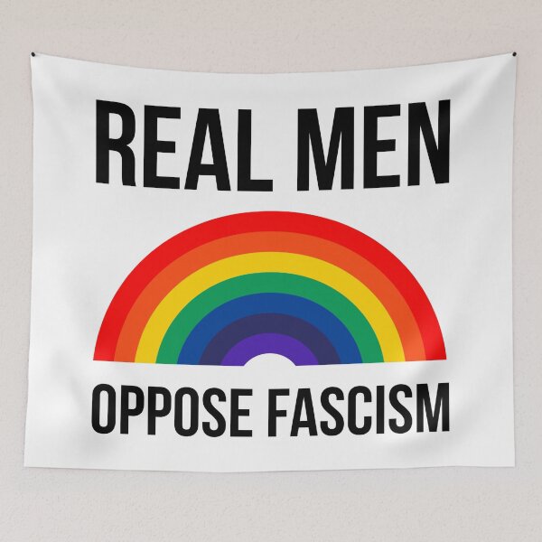 Item preview, Real men oppose fascism  designed and sold by Rachel the Artist .