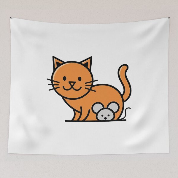 Item preview, Whimsical Cat and Mouse Art designed and sold by ChameloX.