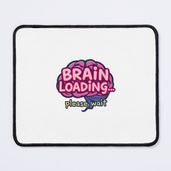 Item preview, Funny Sticker – “Brain Loading… Please Wait” – Futuristic Cartoon Humor designed and sold by PixelVibe782.