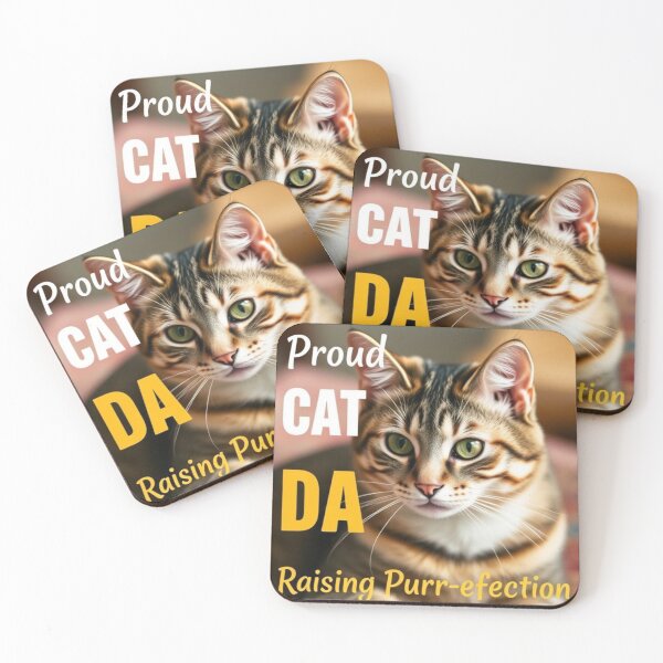 Item preview, Proud Cat Dad – Raising Purr-fection! designed and sold by SSMC DREAM DESIGN.
