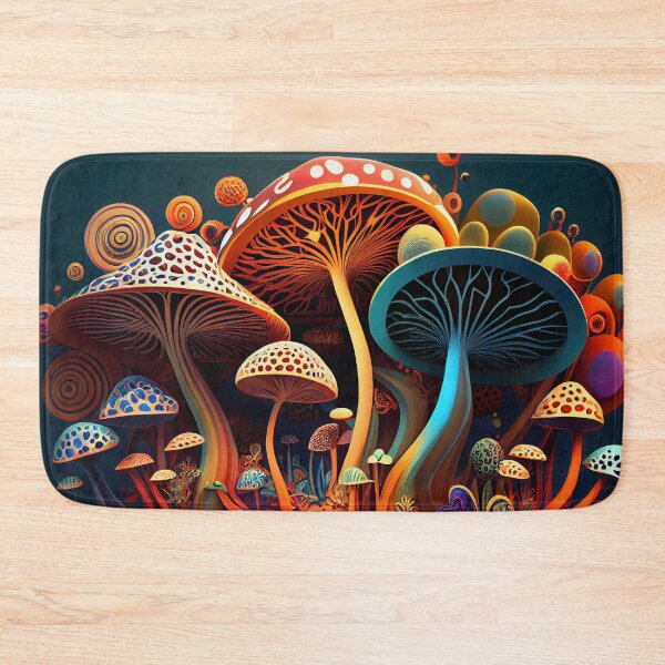 Item preview, Magic mushrooms. Psychedelic hallucination. Vibrant illustration. 60s 70s hippie colorful art designed and sold by anytka.