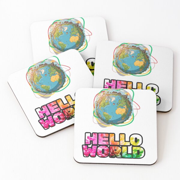 Item preview, Hello World Colorful Earth Cartoon Design designed and sold by Tik Logy.