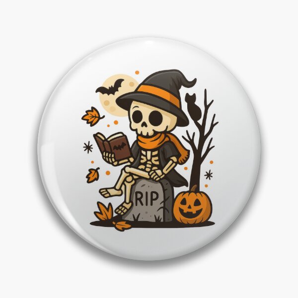 Item preview, Halloween Skeleton Reading with Pumpkin designed and sold by EpicMediaShop.