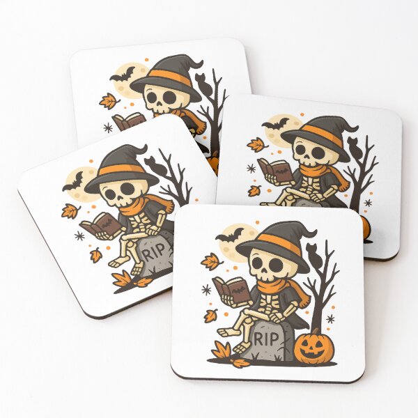 Item preview, Halloween Skeleton Reading with Pumpkin designed and sold by EpicMediaShop.