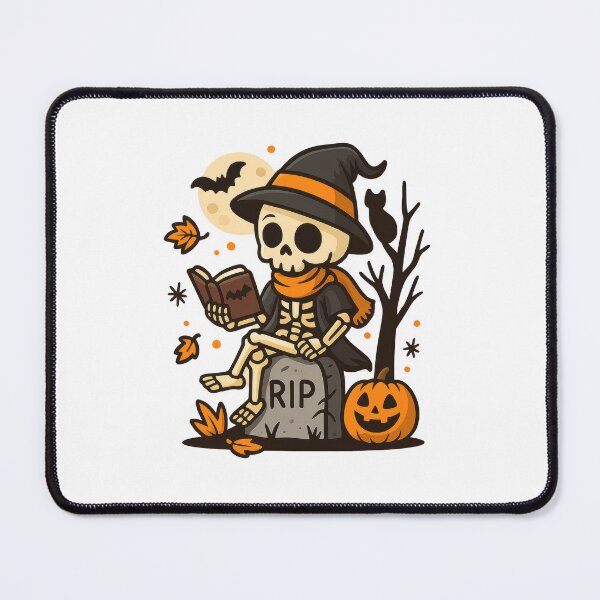 Item preview, Halloween Skeleton Reading with Pumpkin designed and sold by EpicMediaShop.