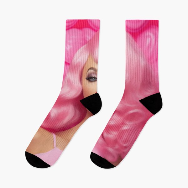Item preview, Emotion pink wig woman. Wide open mouth. Pink lips makeup designed and sold by anytka.