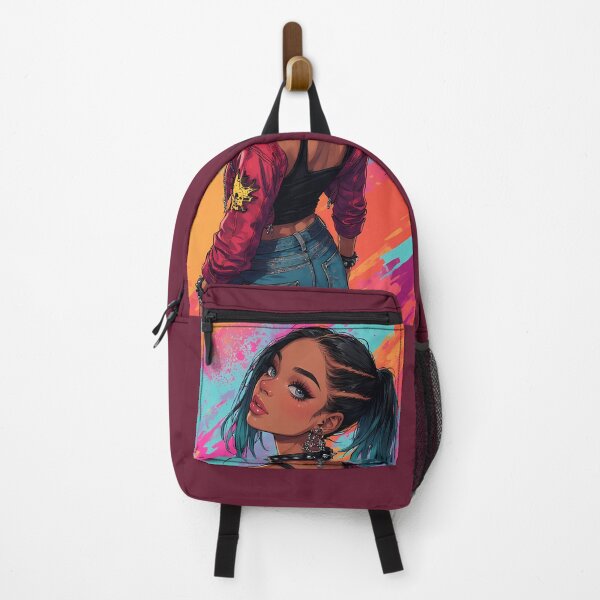 Item preview, A stylish young woman with teal hair, wearing a red jacket and denim jeans designed and sold by Innercosmic.