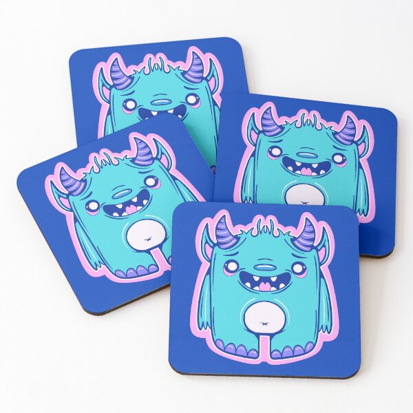 Item preview, happy little blue monster  designed and sold by crestfallenmermaid.