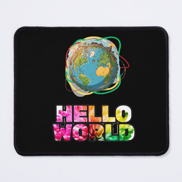 Item preview, Hello World – Colorful Globe on Black Background designed and sold by Tik Logy.