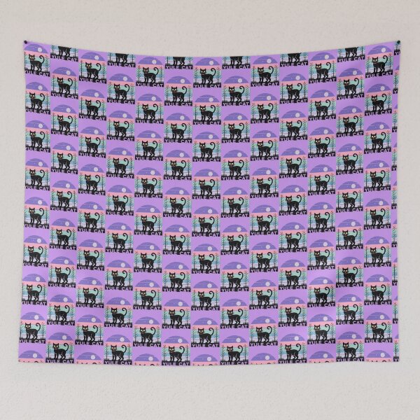 Item preview, Yule Cat Retro Sunset Black Cat designed and sold by BrianmiOver.