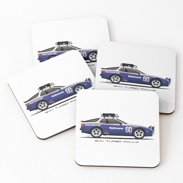 Item preview, Porsche 944 turbo retro Rally Race Car Illustration designed and sold by blackdogshop.
