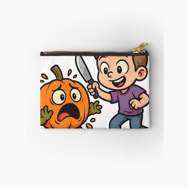 Item preview, Child carving a scared pumpkin designed and sold by Witan Ink.