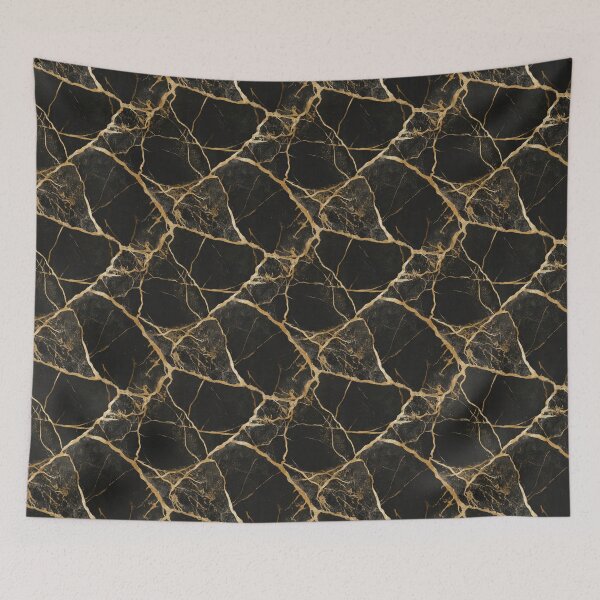 Item preview, Black Gold Marble Kintsugi Abstract Pattern designed and sold by NSB-Design.