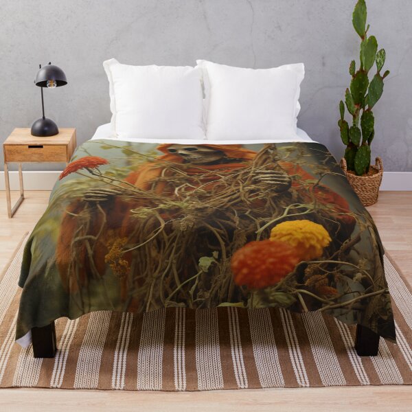 Item preview, Skeleton in Orange Shroud – Gothic Nature Symbolism designed and sold by landletsy.